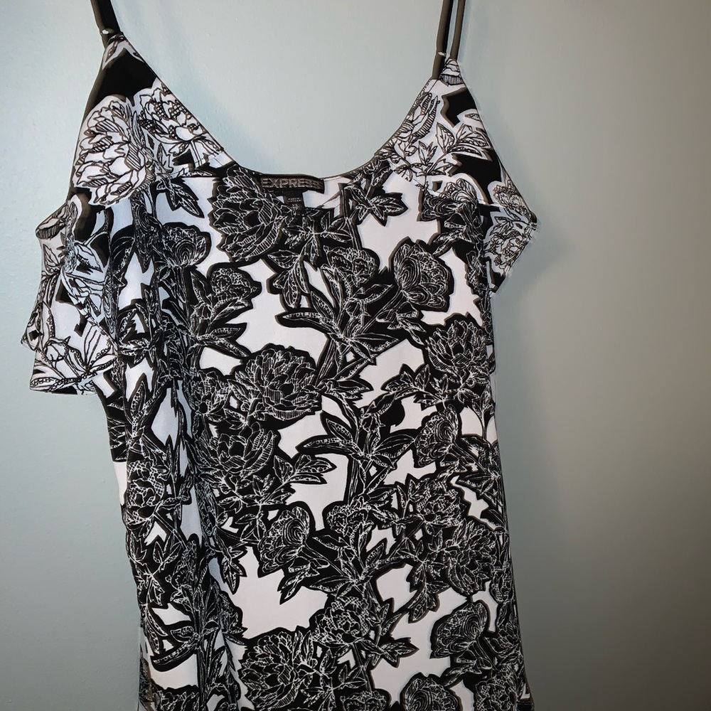 Express Black and White Blouse